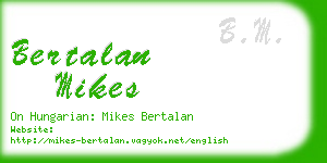 bertalan mikes business card